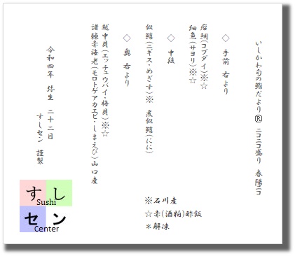 お品書き