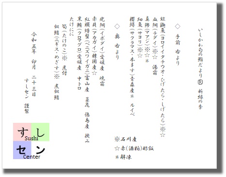 お品書き