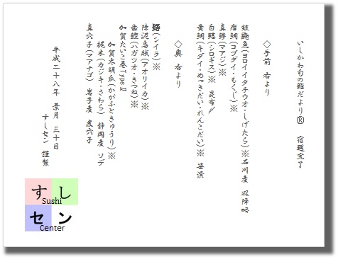 お品書き