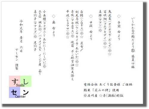 お品書き