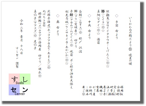 お品書き