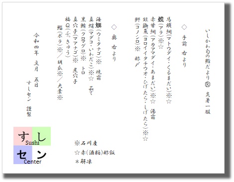 お品書き